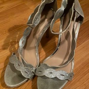 silver high heels!!